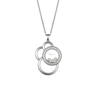 Weißgold, Halsschmuck, Chopard Happy Dreams Anhänger mit Halskette, Ref: 799769-1002