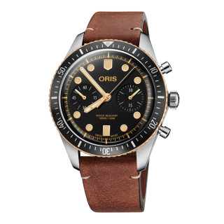 Herrenuhr, ORIS Divers Sixty-Five Chronograph, Ref: 01 771 7744 4354-07 5 21 45