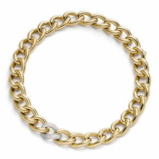 Gelbgold, Halsschmuck, IsabelleFa Collier "Grace 17" Pavé, Ref: 60017/45BMO-GG