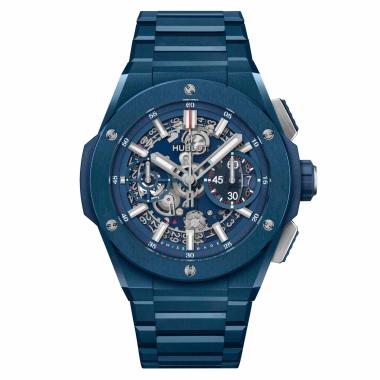 Herrenuhr, Automatik, Hublot Big Bang Integrated Blue Ceramic 