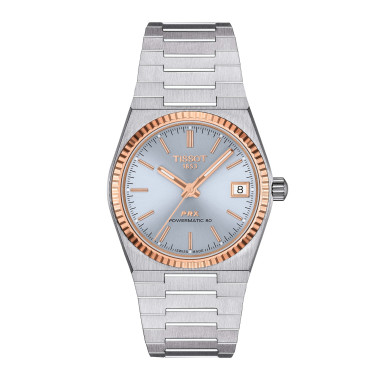         Damenuhr, Automatik, Tissot PRX Goldlünette 35mm
