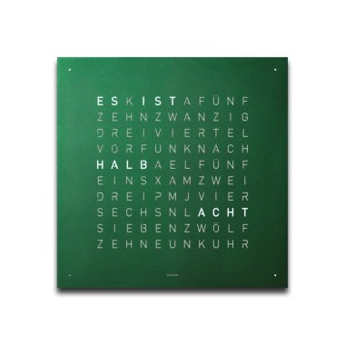 Qlocktwo FRONTCOVER EARTH 45 GREEN VELVET