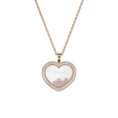 Halsschmuck, Roségold, Chopard Happy Diamonds Icons Halskette mit Anhänger