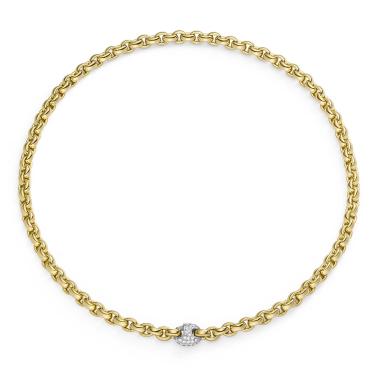 Halsschmuck, Weißgold, IsabelleFa Collier "ChaCha 6" Pavéclasp