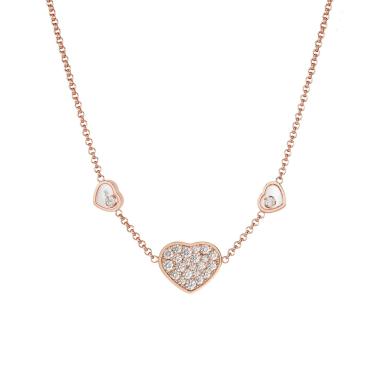 Halsschmuck, Roségold, Chopard Happy Hearts Halskette