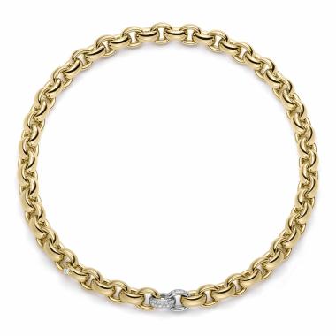 Halsschmuck, Weißgold, IsabelleFa Collier "ChaCha 11" Pavé