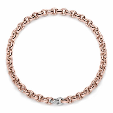 Halsschmuck, Weißgold, IsabelleFa Collier "ChaCha 11" Pavé