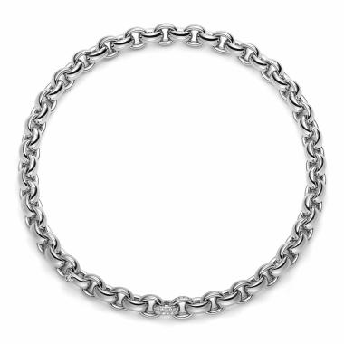 Halsschmuck, Weißgold, IsabelleFa Collier "ChaCha 11" Pavé