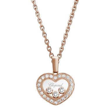 Halsschmuck, Roségold, Chopard Happy Diamonds Icons Halskette mit Anhänger