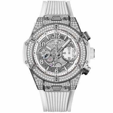 Unisex, Automatik, Hublot Big Bang Unico Titanium White Pavé 