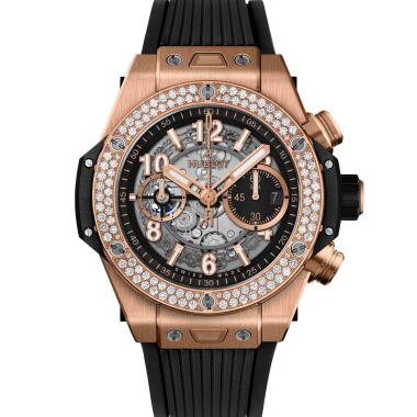 Herrenuhr, Automatik, Hublot Big Bang Unico King Gold Diamonds 