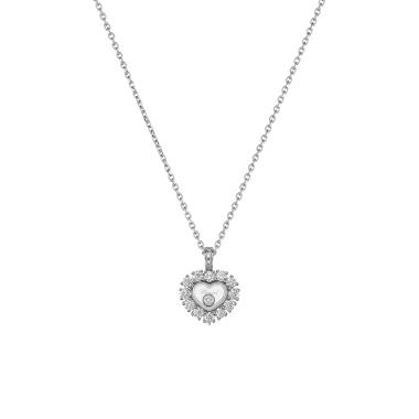 Halsschmuck, Weißgold, Chopard Happy Diamonds Icons Joaillerie Halskette mit Anhänger