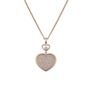 Halsschmuck, Roségold, Chopard Happy Hearts Anhänger mit Halskette