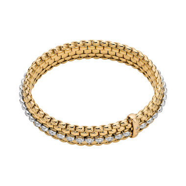         Gelbgold, Armschmuck, FOPE Eka Flex'it Armband mit Diamantpavé