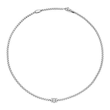        Weißgold, Halsschmuck, FOPE Eka Halskette mit Diamanten in Rautenfassung