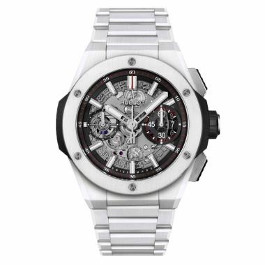 Herrenuhr, Automatik, Hublot Big Bang Integrated White Ceramic 