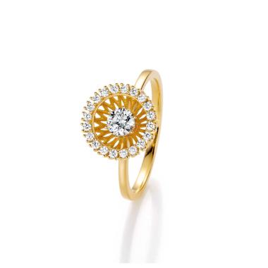 Ringe, Gelbgold, Jörg Heinz Swing Boho Ring 