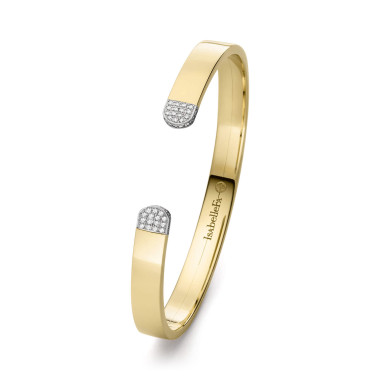 Armschmuck, Gelbgold, IsabelleFa Armspange "Flix.Flex Rechteckig 7" Pavé