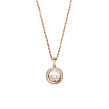 Halsschmuck, Roségold, Chopard Happy Diamonds Icons Halskette mit Anhänger
