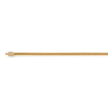 Gelbgold, Halsschmuck, Jörg Heinz Mesh Strickkette Pavé-Kapseln drehbar