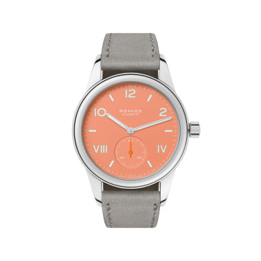 Damen- und Herrenuhr, Handaufzug, NOMOS Glashütte Club Campus cream coral