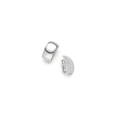 Ohrringe, Weißgold, IsabelleFa Ohrclips "Tonneau 25" Pavé