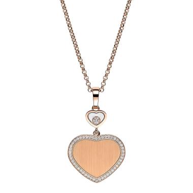 Halsschmuck, Roségold, Chopard Happy Hearts Golden Hearts Anhänger