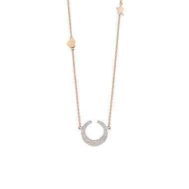 Halsschmuck, Weißgold, Al Coro Mezzaluna Collier