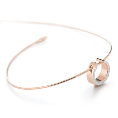 Halsschmuck, Roségold, Al Coro Mezzaluna Anhänger