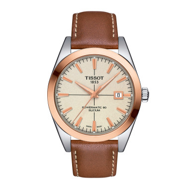 Automatik, Tissot Gentleman Powermatic 80 Silicium 18K Goldlünette