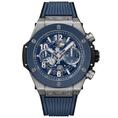 Herrenuhr, Automatik, Hublot Big Bang Unico Titanium Blue Ceramic 