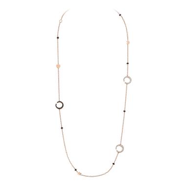 Halsschmuck, Roségold, Al Coro Mezzaluna Collier