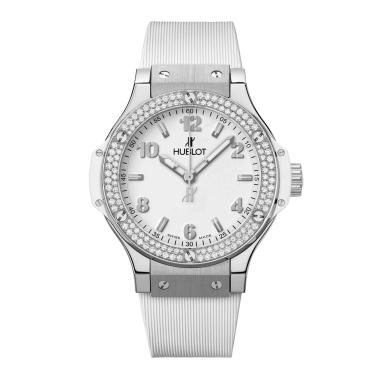 Unisex, Quarzwerk, Hublot Big Bang Steel White Diamonds 