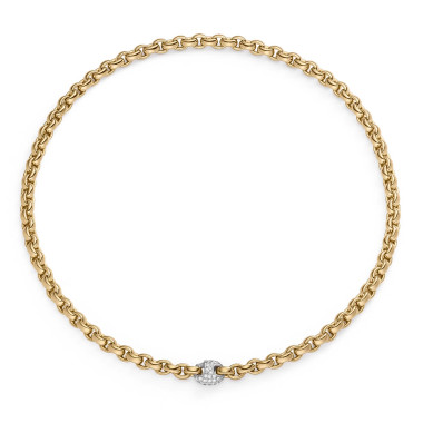         Roségold, Halsschmuck, IsabelleFa Collier "ChaCha 6" Pavéclasp