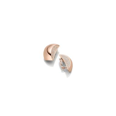 Ohrringe, Rotgold, IsabelleFa Ohrclips "Tonneau 30" Pavé