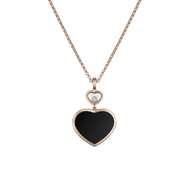        Roségold, Halsschmuck, Chopard Happy Hearts Anhänger mit Halskette
