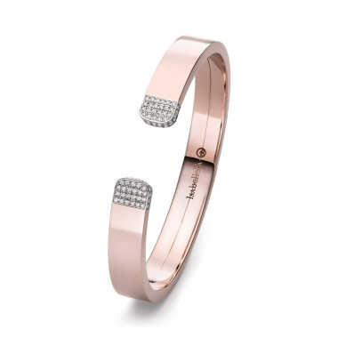 Rotgold, Armschmuck, IsabelleFa Armspange "Flix.Flex Rechteckig 9" Pavé