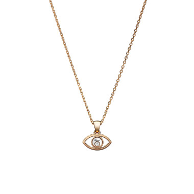         Roségold, Halsschmuck, Chopard Happy Diamonds Good Luck Charms Anhänger mit Halskette