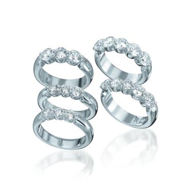 Ringe, Weißgold, Heinz Mayer Memoirering in halber Krappenfassung