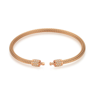         Roségold, Armschmuck, Jörg Heinz Classics Flex & Mesh Armband Pavé