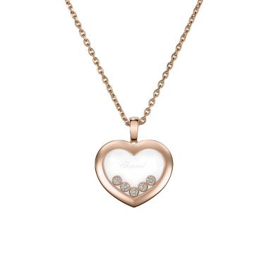Halsschmuck, Roségold, Chopard Happy Diamonds Anhänger