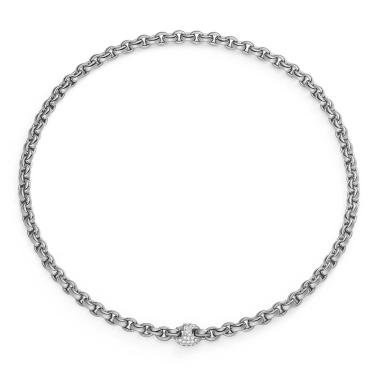 Halsschmuck, Weißgold, IsabelleFa Collier "ChaCha 6" Pavéclasp