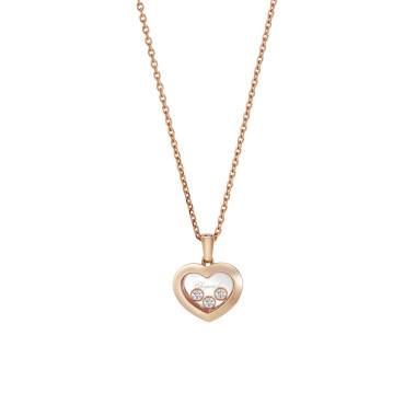 Halsschmuck, Roségold, Chopard Happy Diamonds Icons Anhänger