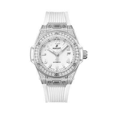 Damenuhr, Automatik, Hublot Big Bang One Click Steel White Pavé 