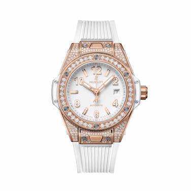 Damenuhr, Automatik, Hublot Big Bang One Click King Gold White Pavé 