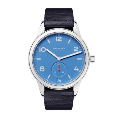 Unisex, Automatik, NOMOS Glashütte Club Automat Datum signalblau