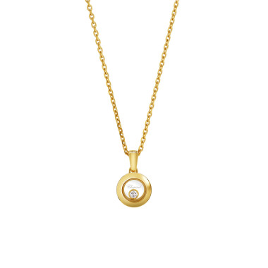 Halsschmuck, Gelbgold, Chopard Happy Diamonds Icons Halskette mit Anhänger
