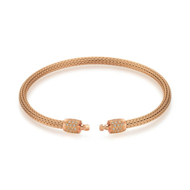 Roségold, Armschmuck, Jörg Heinz Classics Flex & Mesh Armband Pavé