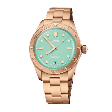 Automatik, Damenuhr, ORIS Divers Sixty‑Five 'Cotton Candy'