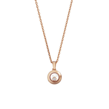 Roségold, Halsschmuck, Chopard Happy Diamonds Icons Anhänger mit Halskette